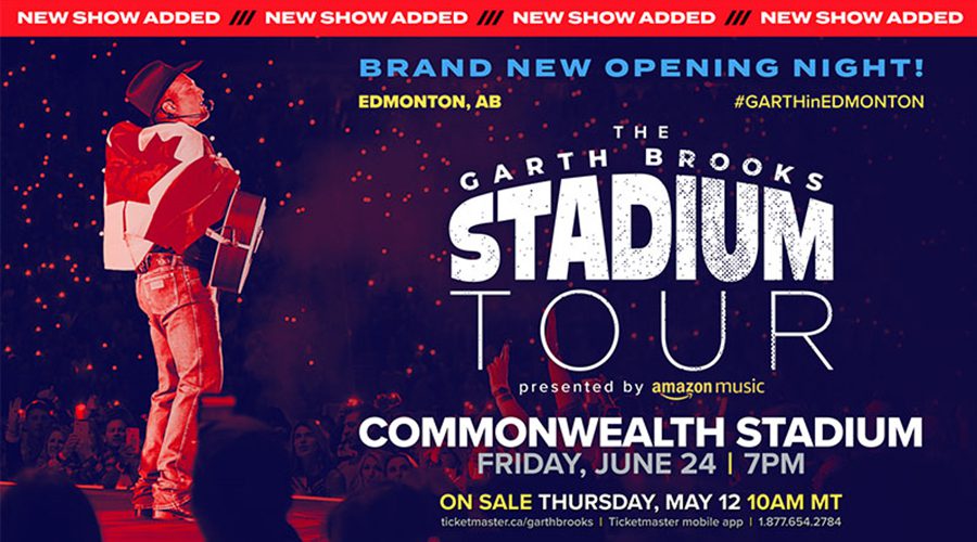 Garth Brooks Adds Brand-New Opening Night For Edmonton, AB Commonwealth  Stadium on Friday, June 24th at 7:00 PM - The Country Note